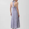 Maxikleid aus Leinenmischung mit Neckholder