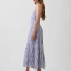Maxikleid aus Leinenmischung mit Neckholder