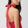 Maxikleid aus Leinenmischung mit Neckholder