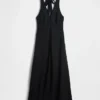 Maxikleid aus Leinenmischung mit Neckholder