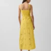Maxikleid aus Leinenmischung mit Stickerei