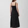 Maxikleid aus Leinenmischung mit Stickerei