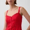 Maxikleid aus Leinenmischung mit Stickerei