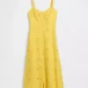 Maxikleid aus Leinenmischung mit Stickerei