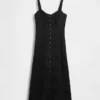 Maxikleid aus Leinenmischung mit Stickerei