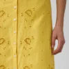 Maxikleid aus Leinenmischung mit Stickerei
