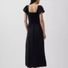 Maxikleid aus Leinenmischung mit tief sitzender Taille