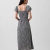 Maxikleid aus Leinenmischung mit tief sitzender Taille