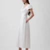 Maxikleid aus Leinenmischung mit tief sitzender Taille