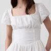 Maxikleid aus Leinenmischung mit tief sitzender Taille