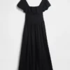 Maxikleid aus Leinenmischung mit tief sitzender Taille
