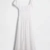 Maxikleid aus Leinenmischung mit tief sitzender Taille