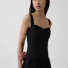 Maxikleid aus Leinenmischung mit tief sitzender Taille und Korsett