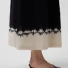 Maxikleid aus Leinenmischung mit tief sitzender Taille und Korsett