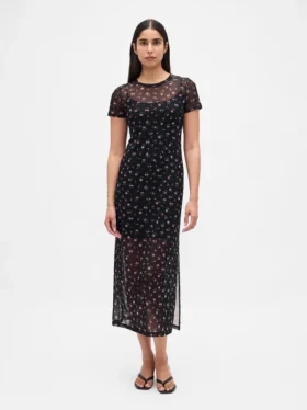 Maxikleid aus Mesh