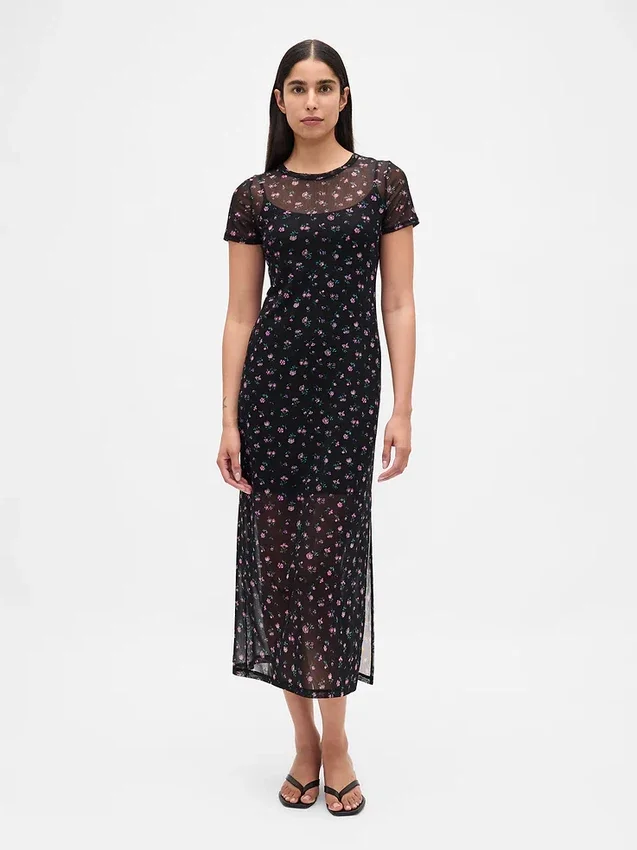 Maxikleid aus Mesh