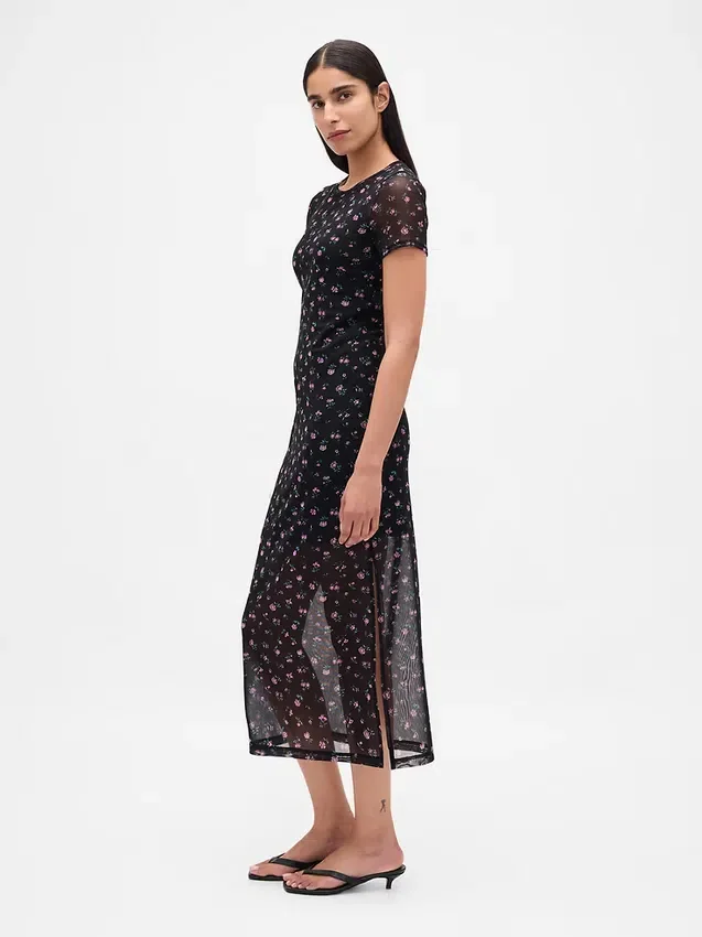 Maxikleid aus Mesh