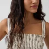 Maxikleid aus Popeline mit gesmoktem Oberteil