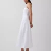 Maxikleid aus Popeline mit tief sitzendem Bund