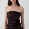 Maxikleid aus Popeline mit tief sitzendem Bund