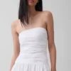 Maxikleid aus Popeline mit tief sitzendem Bund
