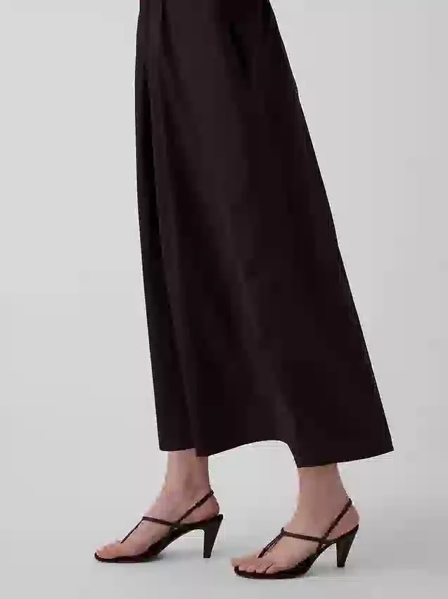 Maxikleid aus Popeline mit tief sitzendem Bund