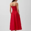 Maxikleid aus Popeline mit tief sitzender Taille