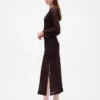 Maxikleid aus Spitze mit Glockenärmeln