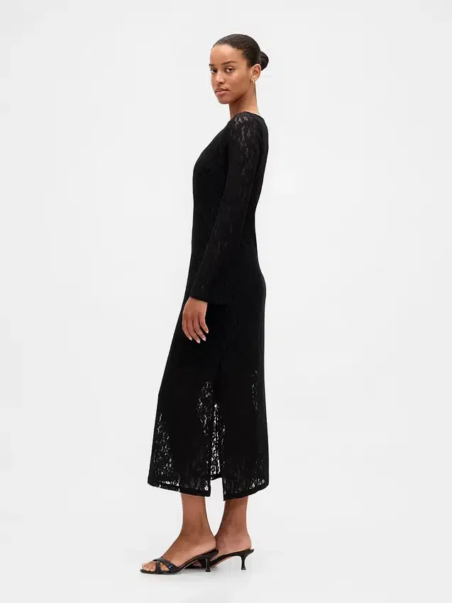 Maxikleid aus Spitze mit Glockenärmeln