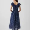 Maxikleid aus Voile mit gesmokter Taille