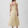 Maxikleid aus Voile mit Spitzenrüschen