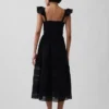 Maxikleid aus Voile mit Spitzenrüschen
