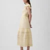 Maxikleid aus Voile mit Spitzenrüschen