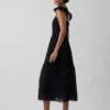 Maxikleid aus Voile mit Spitzenrüschen