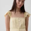 Maxikleid aus Voile mit Spitzenrüschen