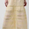 Maxikleid aus Voile mit Spitzenrüschen