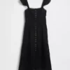 Maxikleid aus Voile mit Spitzenrüschen