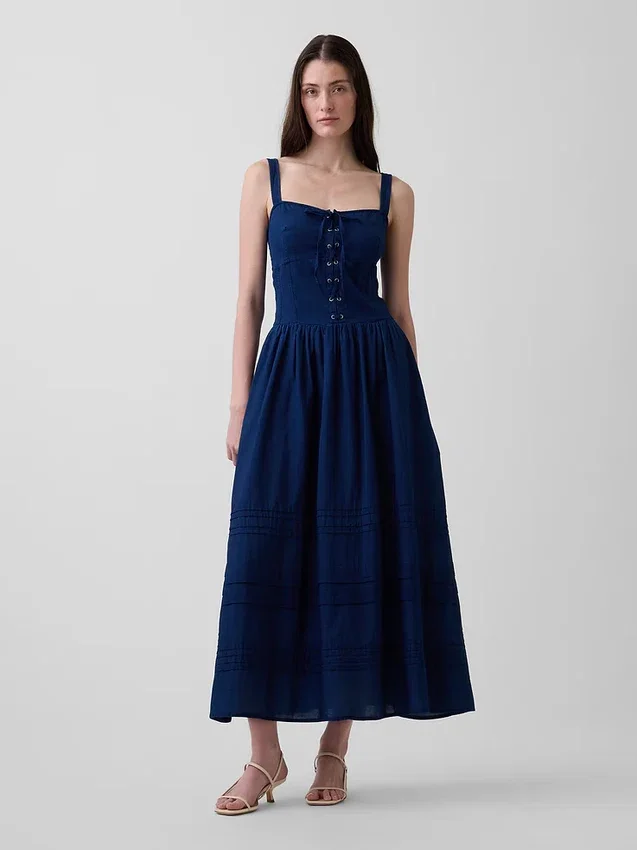 Maxikleid im Korsett-Stil mit Schnürung