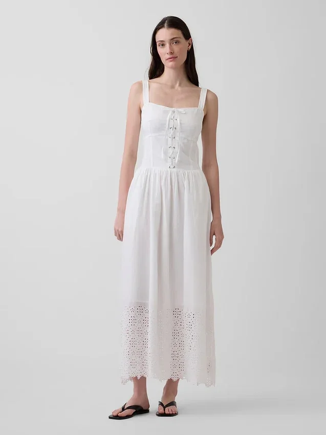 Maxikleid im Korsett-Stil mit Schnürung