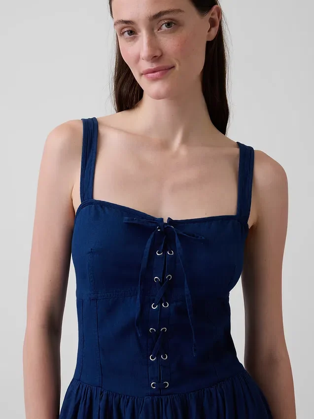 Maxikleid im Korsett-Stil mit Schnürung