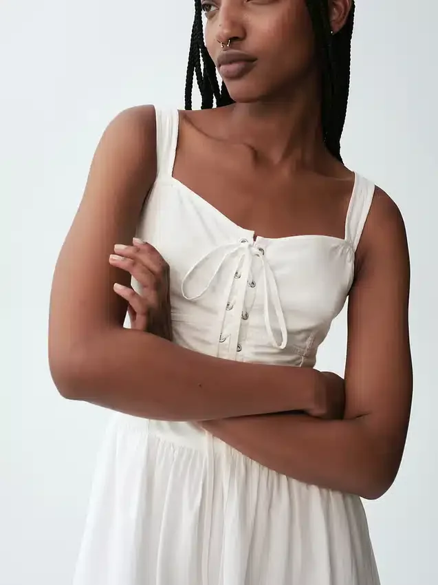 Maxikleid im Korsett-Stil mit Schnürung