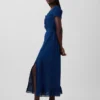 Maxikleid mit bestickten Puffärmeln