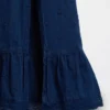 Maxikleid mit bestickten Puffärmeln