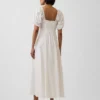 Maxikleid mit Empire-Taille aus Leinenmischung