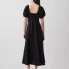 Maxikleid mit Empire-Taille aus Leinenmischung