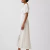 Maxikleid mit Empire-Taille aus Leinenmischung