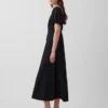 Maxikleid mit Empire-Taille aus Leinenmischung