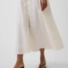 Maxikleid mit Empire-Taille aus Leinenmischung