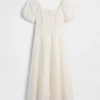 Maxikleid mit Empire-Taille aus Leinenmischung