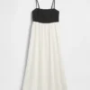 Maxikleid mit Empire-Taille aus Leinenmischung